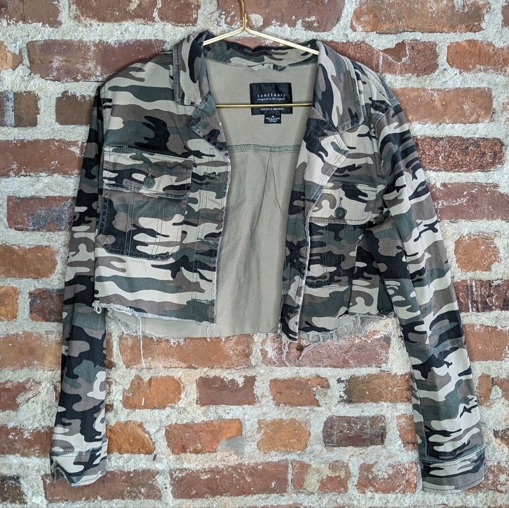Sanctuary Medium Green & Tan Army Camo Jacket